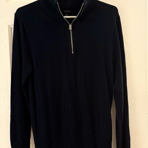 J. Crew Men's Navy Blue Half-Zip Sweater